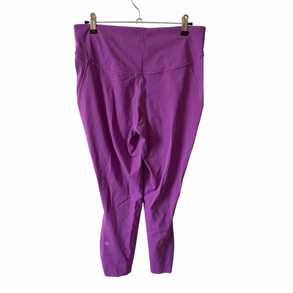 Lululemon Womens 10 Base Pace High Rise Crop 23" Leggings Purple Solid Pockets - Picture 5 of 9